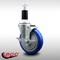 Service Caster 5'' SS Blue Poly Swivel 1-3/8'' Expanding Stem Caster with Brake SCC-SSEX20S514-PPUB-BLUE-TLB-138 - alternate 2